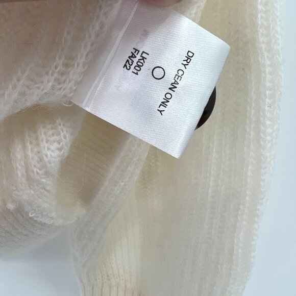 Quince Ivory Baby Alpaca-Merino Wool Cropped Cardigan sz L Women's Button Front - Picture 5 of 6